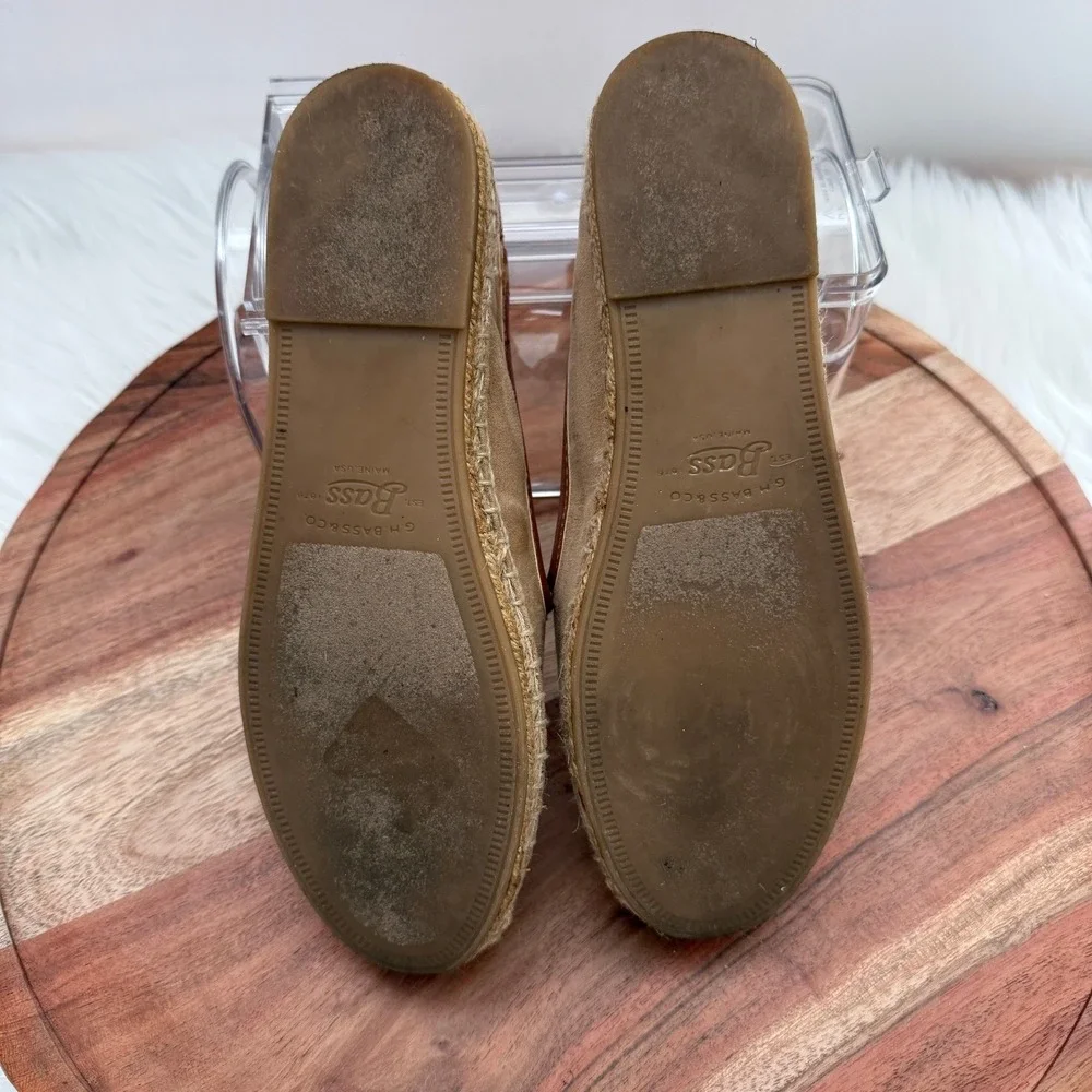 GH Bass Jenna Womens Tan Faux Suede Espadrille Loafers Slip On Shoes 5.5M